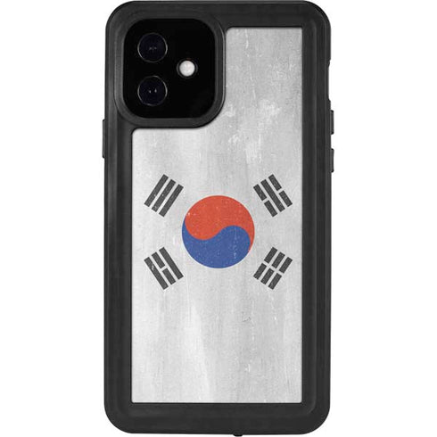 South Korean Flag Distressed iPhone 12 Waterproof Case